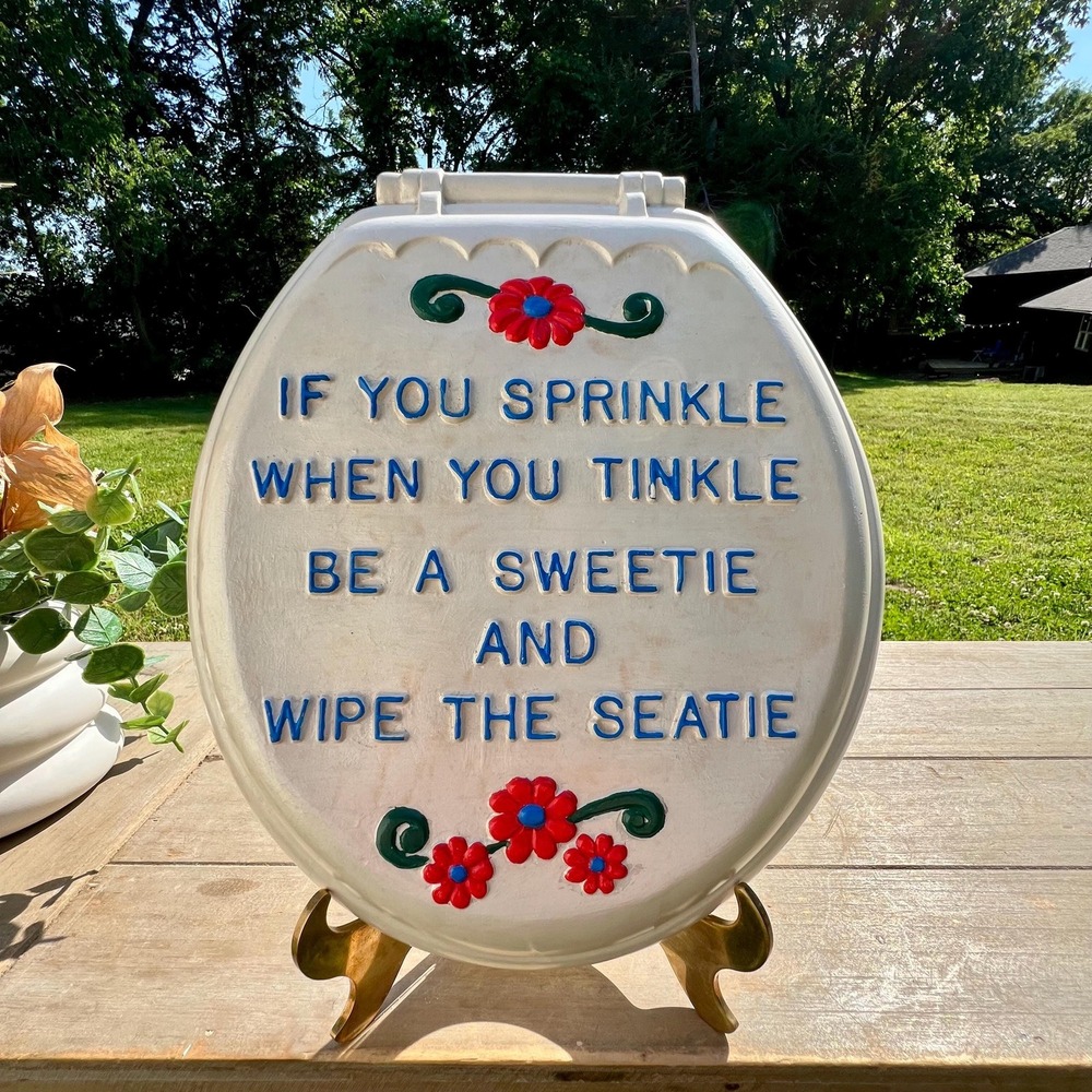 Vintage Bathroom Humor Wall Decor | Toilet Seat Ceramic